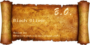 Biach Olivér névjegykártya
